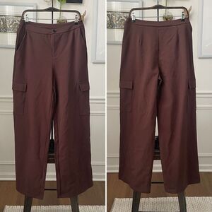 NWT OGL Move Brown Wide Leg Cargo Pants $65 L